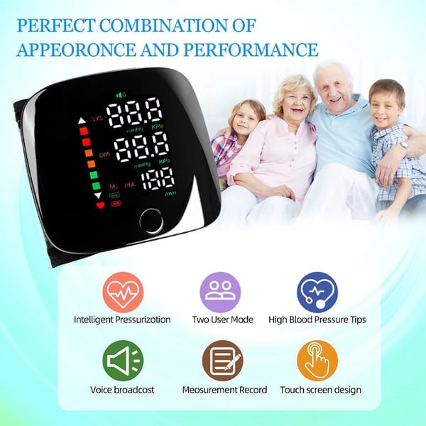 đ„Wrist Blood Pressure Monitor â LED Display, Adjustable, Health Tracking