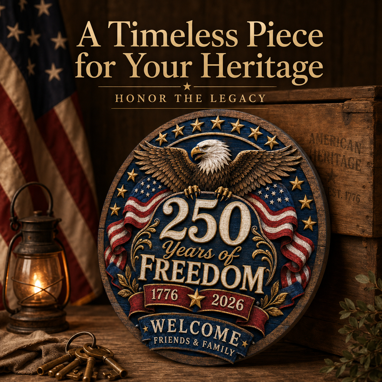 Freedom Eagle 250™ Welcome Sign Celebrating 250 Years of American Freedom (1776-2026)
