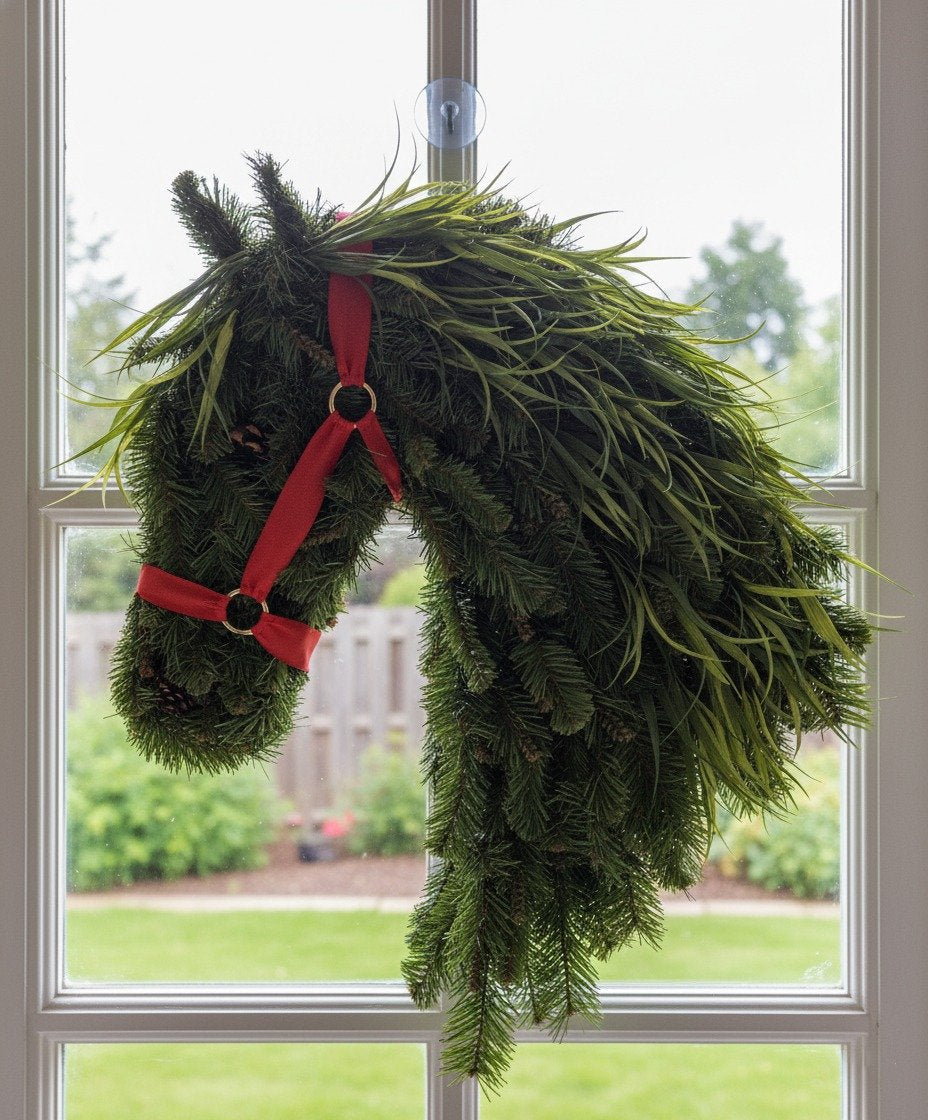 đ´Horse Head Wreath â Rustic Farmhouse Equestrian Door Decorâ¨