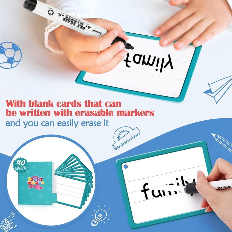 Torlam Sight Words & Phonics Flash Cards Learn to Read Digraphs CVC Blends Long Vowel Sounds Spelling Reading Phonics Games Site Words