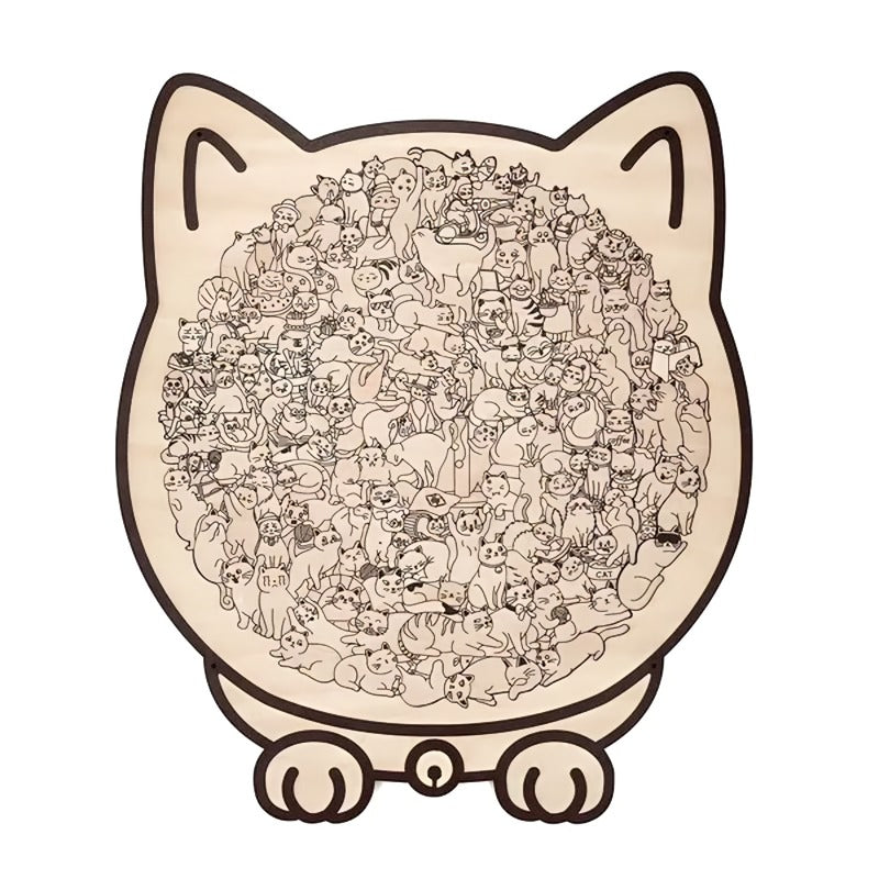 🔥Hot Sale 50% OFF🔥🐈135-piece wooden cat-shaped puzzle🐾