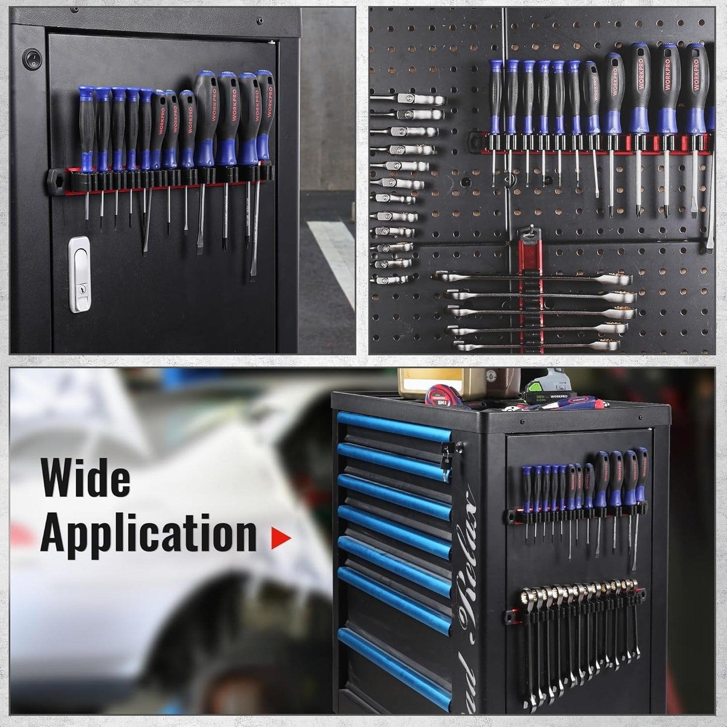 💖🔧 Magnetic Tool Organizer Rail (12 Slots)