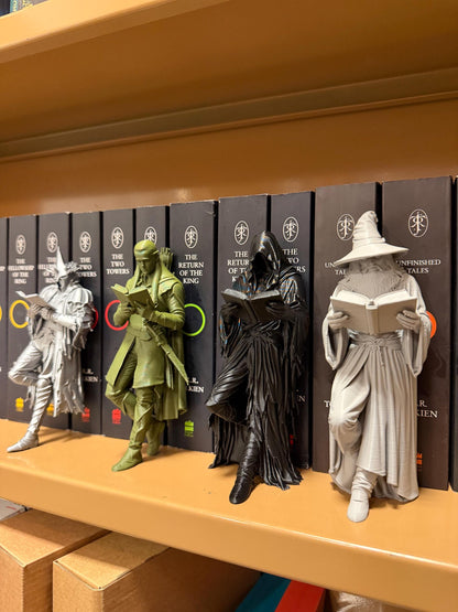 Fantasy Wizard Bookend, Mage Reading Book Nook, Scholar Bookshelf Decor, Book Lover Gift