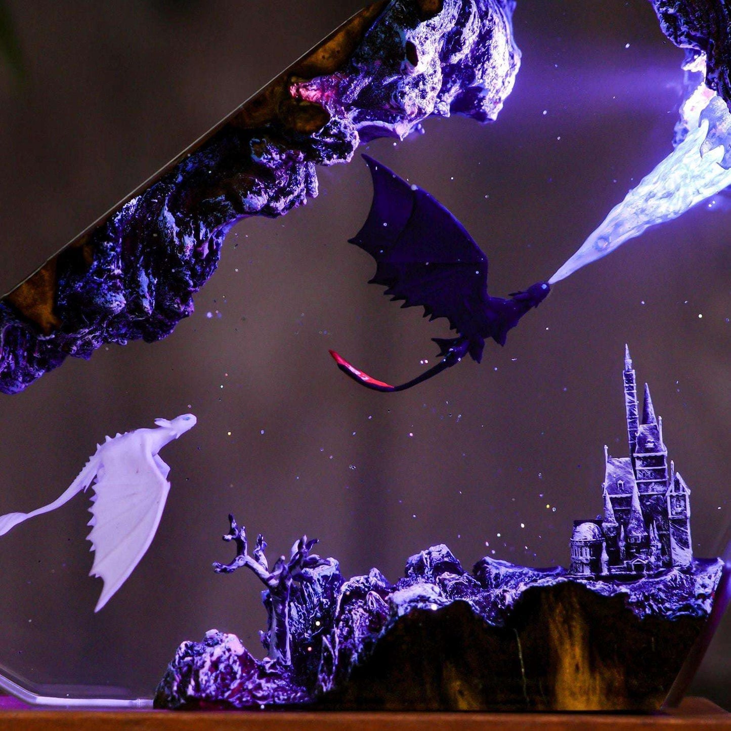 Toothless Fire Dragon Resin Night Light: RGB LED Lamp Night Fury Desktop Home Decor