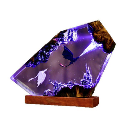Toothless Fire Dragon Resin Night Light: RGB LED Lamp Night Fury Desktop Home Decor