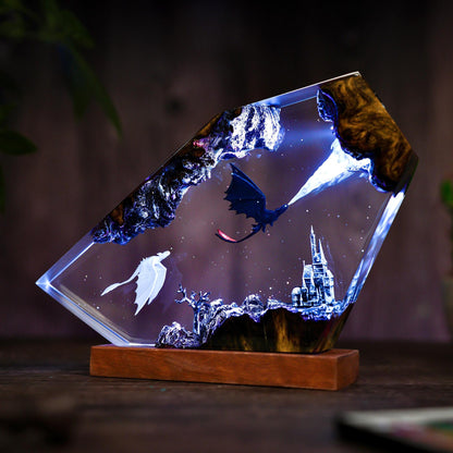 Toothless Fire Dragon Resin Night Light: RGB LED Lamp Night Fury Desktop Home Decor