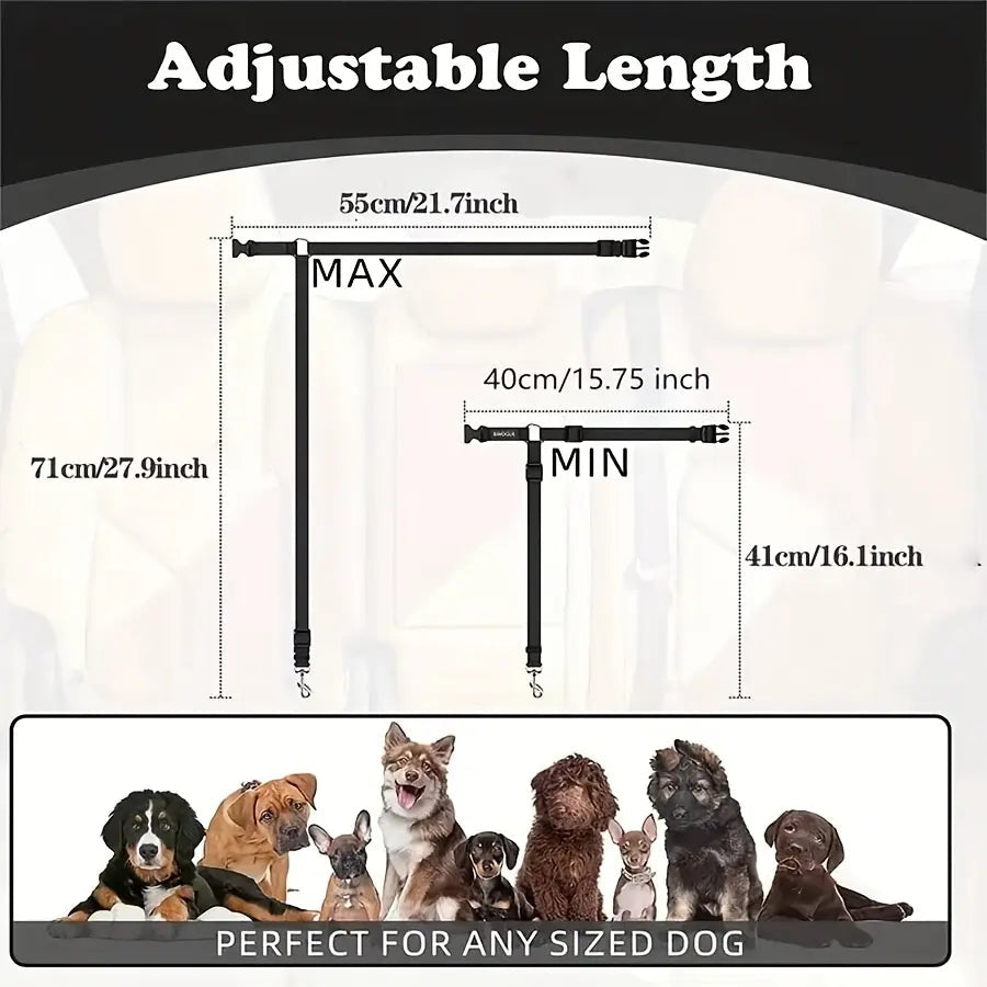 🐶🐾Dog Safety Leash for Vehicles, Pet Car Seatbelt Leash, Dog Vehicle Safety Belt Clip, Gift for Dogs,Universal Harness Straps