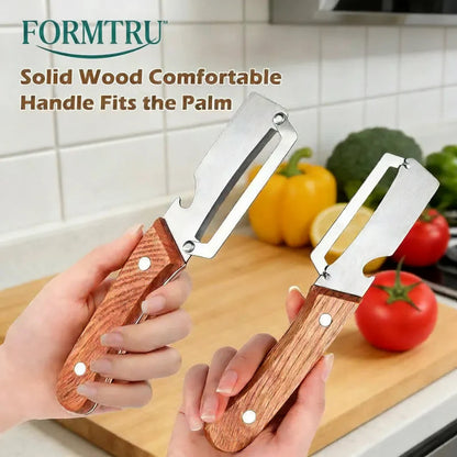 Stainless Peeler , High-Grade Durability, Clean, Precision Peeling + Bottle Opener