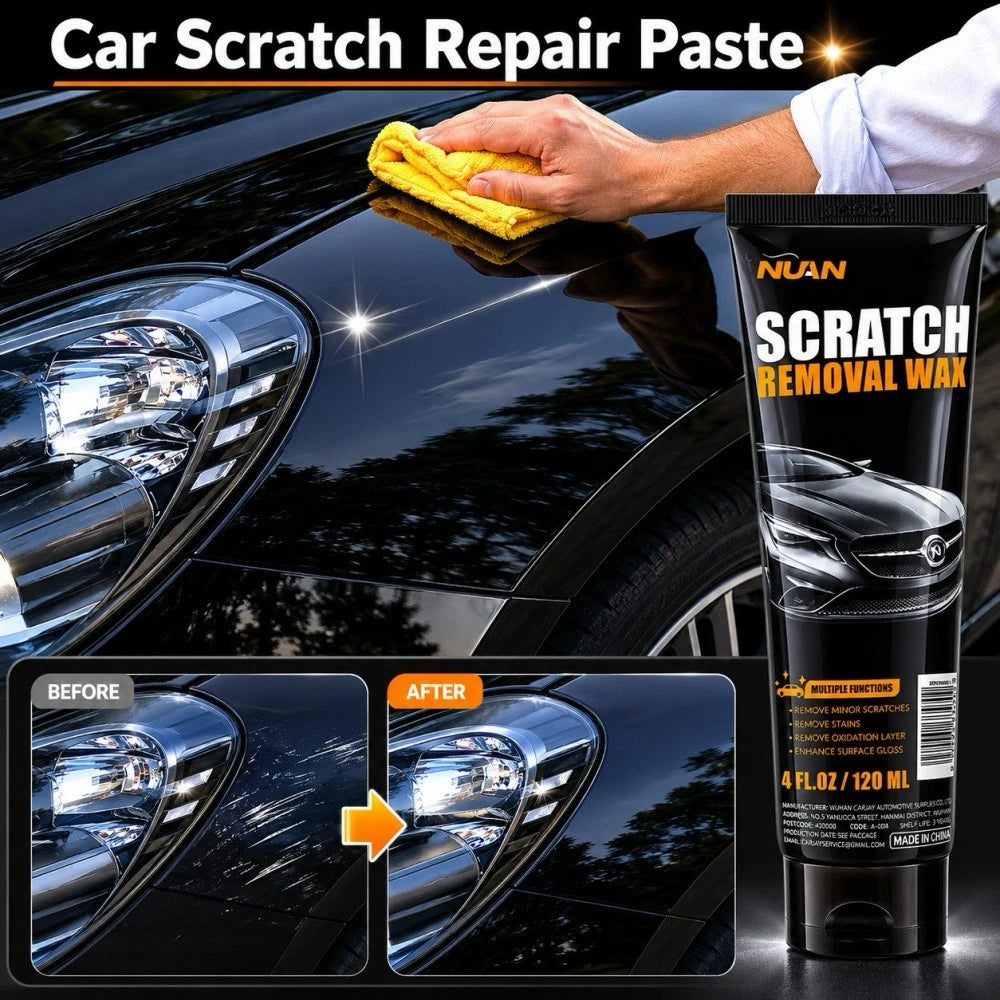 Premium Scratch Repair Wax,  Includes Wipe & Sponge for Vehicles