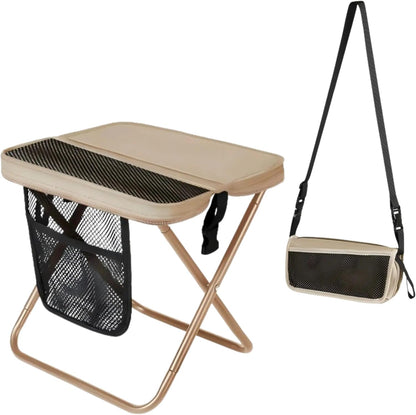 Portable Collapsible Stool - Folding Chair with Storage Pouch