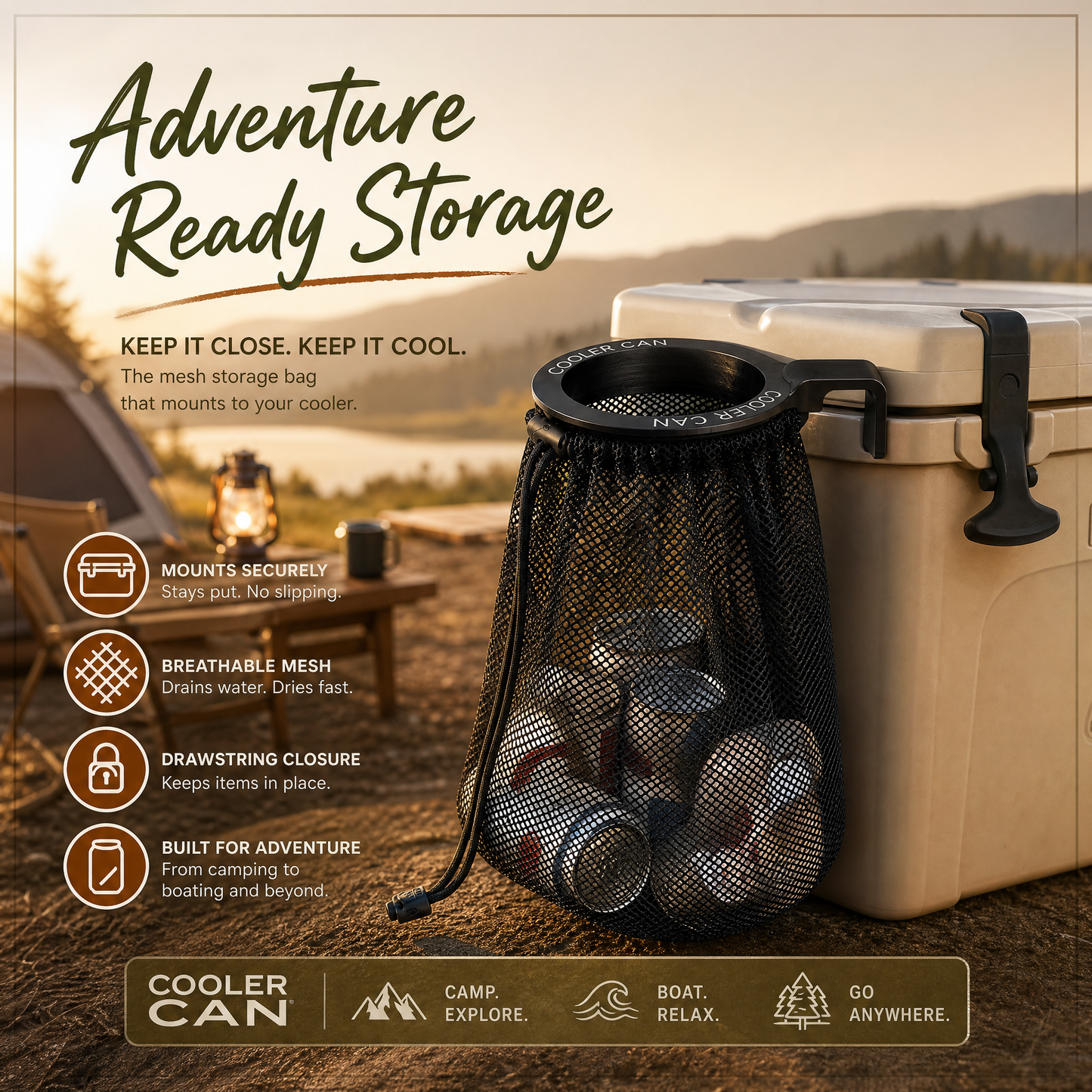 Cooler Can - Outdoor Cooler Trash Can Accessory