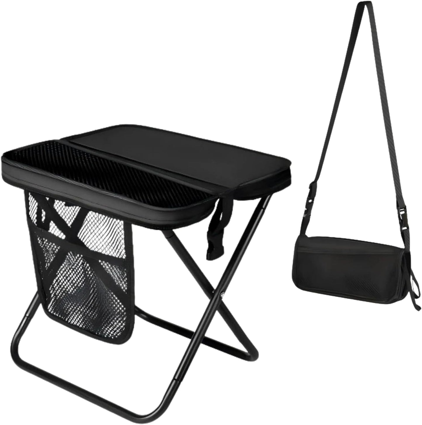 Portable Collapsible Stool - Folding Chair with Storage Pouch