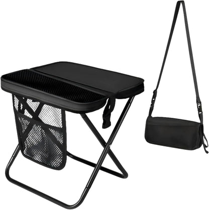Portable Collapsible Stool - Folding Chair with Storage Pouch
