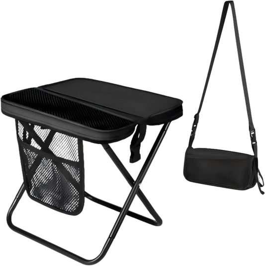 Portable Collapsible Stool - Folding Chair with Storage Pouch