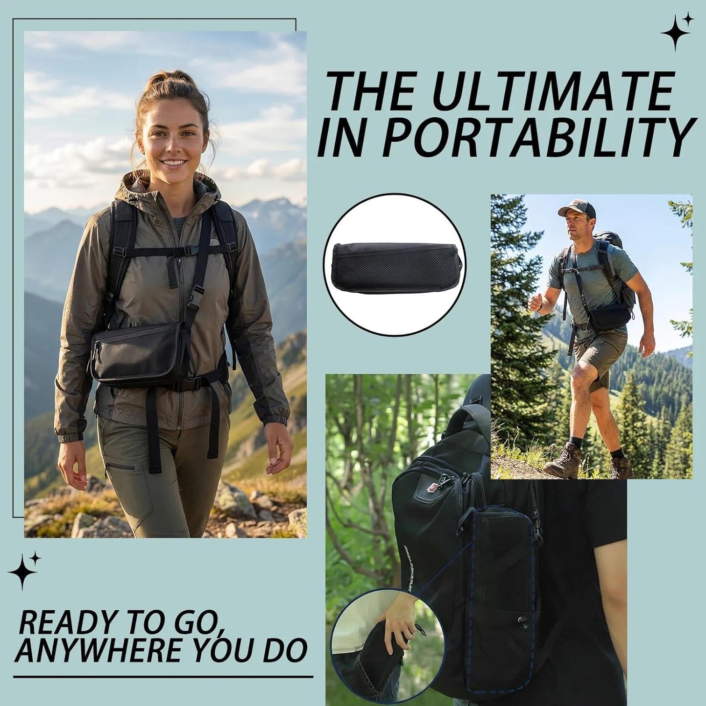 Portable Collapsible Stool - Folding Chair with Storage Pouch