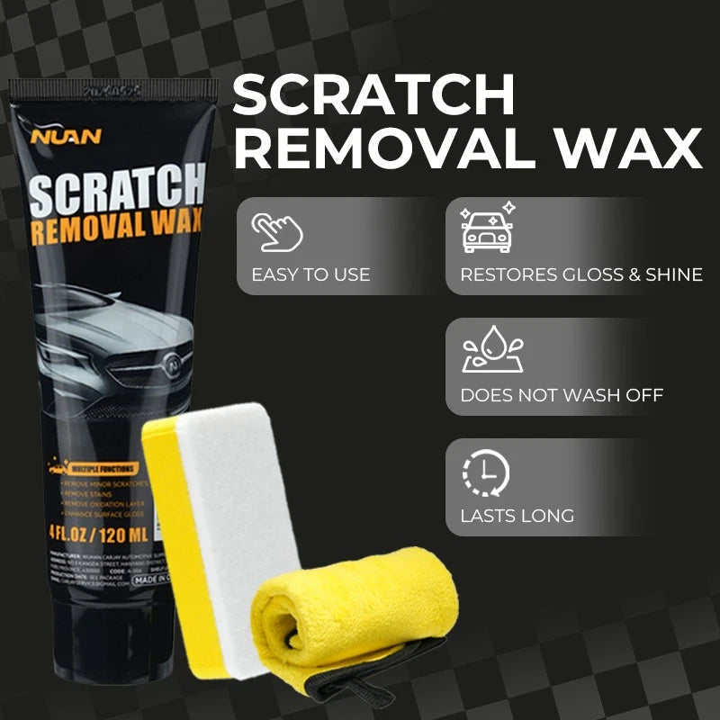 Premium Scratch Repair Wax,  Includes Wipe & Sponge for Vehicles