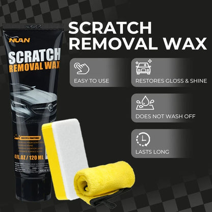 Premium Scratch Repair Wax,  Includes Wipe & Sponge for Vehicles