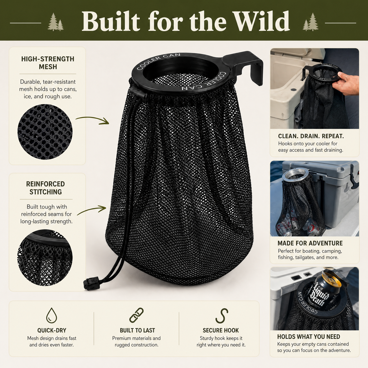 Cooler Can - Outdoor Cooler Trash Can Accessory