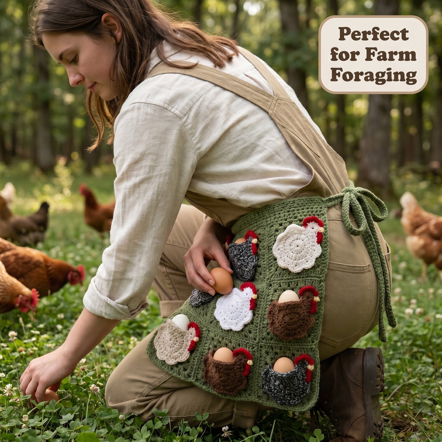 🐔 Handmade Crochet Chicken Egg Apron – 50% OFF SALE, Now $39.99🐔