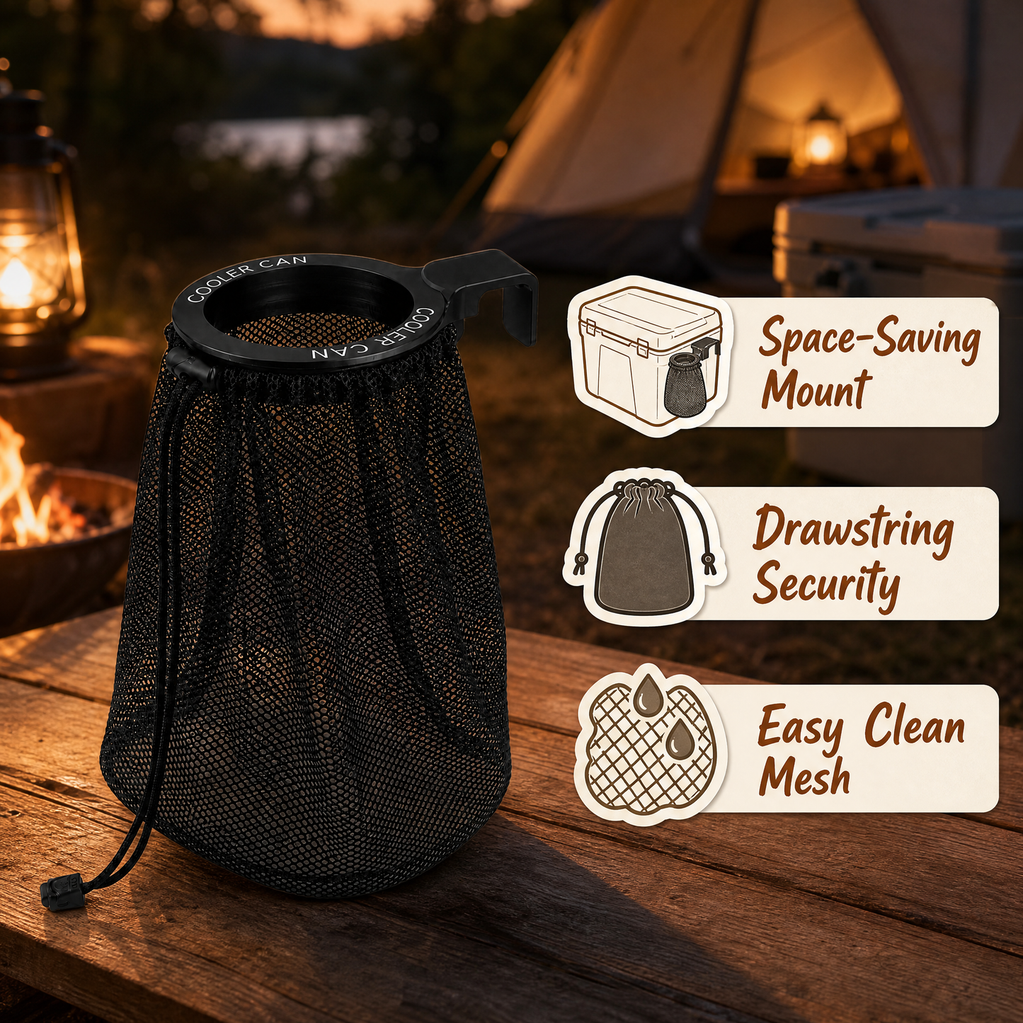 Cooler Can - Outdoor Cooler Trash Can Accessory