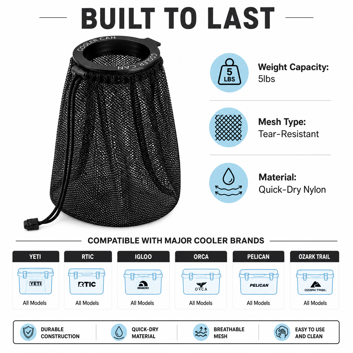 Cooler Can - Outdoor Cooler Trash Can Accessory