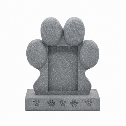 Dog Memorial Stone Pets, Paw Shaped Garden Grave Marker with Photo Slot