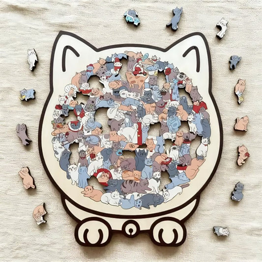 🔥Hot Sale 50% OFF🔥🐈135-piece wooden cat-shaped puzzle🐾