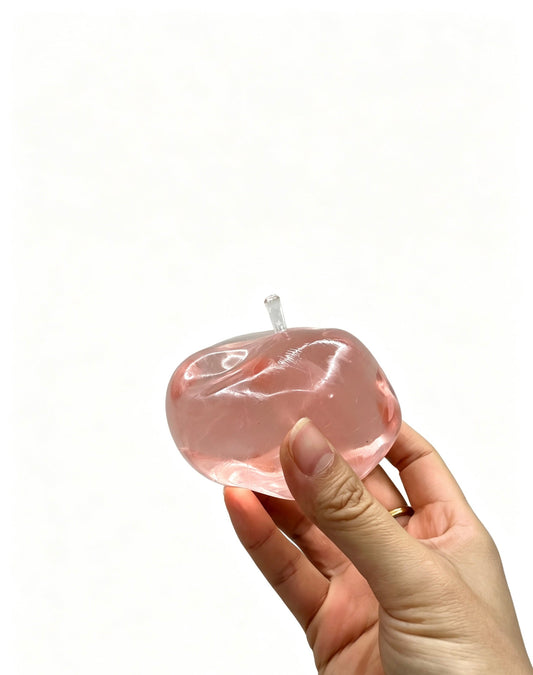 🍎Valors Apple Squishy Toy, Glass Gloss Semi-Transparent Zero bounce-back Fidget Stress Ball
