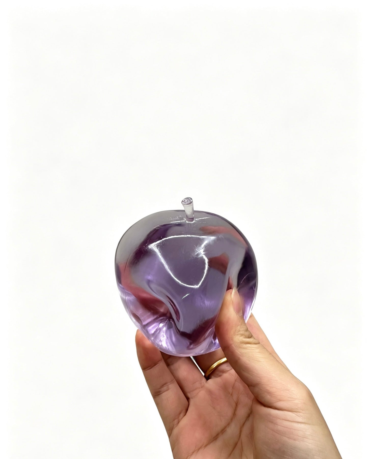 🍎Valors Apple Squishy Toy, Glass Gloss Semi-Transparent Zero bounce-back Fidget Stress Ball