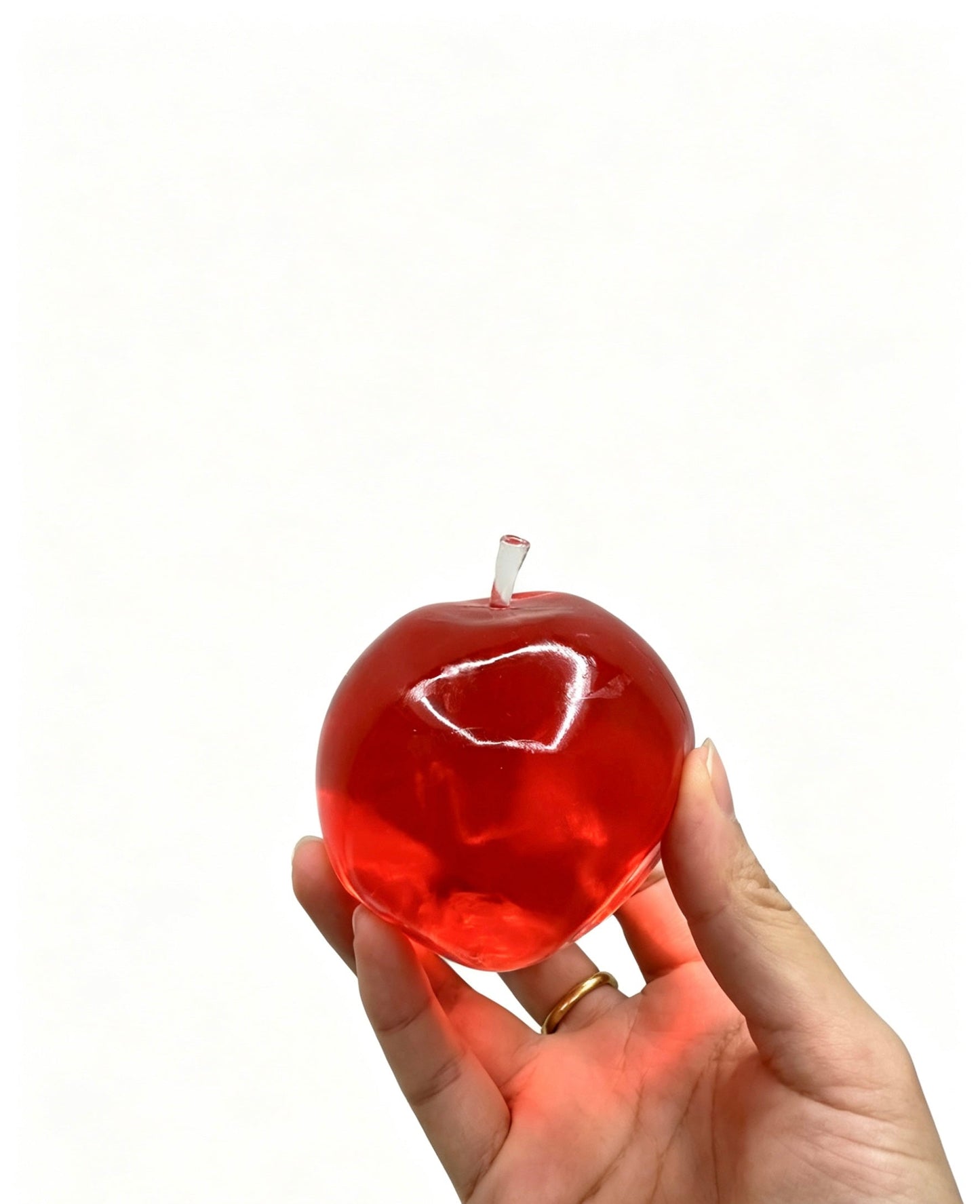 🍎Valors Apple Squishy Toy, Glass Gloss Semi-Transparent Zero bounce-back Fidget Stress Ball