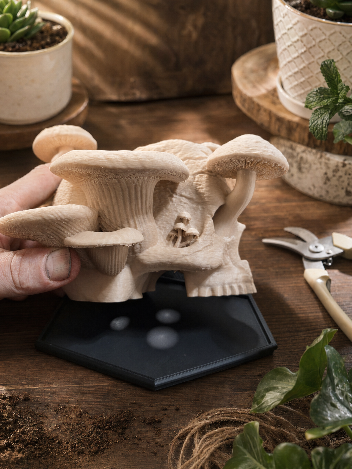 🪴Skull & Mushroom Planter with Drip Tray