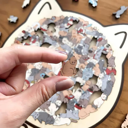 🔥Hot Sale 50% OFF🔥🐈135-piece wooden cat-shaped puzzle🐾