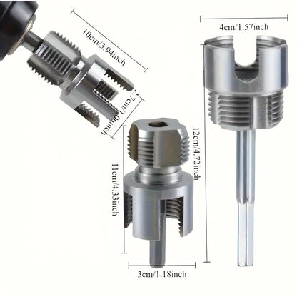 3-Piece Heavy-Duty Alloy Pipe Threading Tool Set - 1/2", 3/4", 1" Internal/External Threads