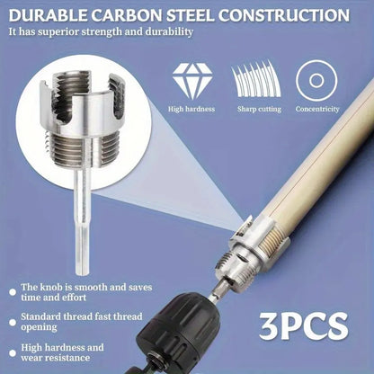 3-Piece Heavy-Duty Alloy Pipe Threading Tool Set - 1/2", 3/4", 1" Internal/External Threads