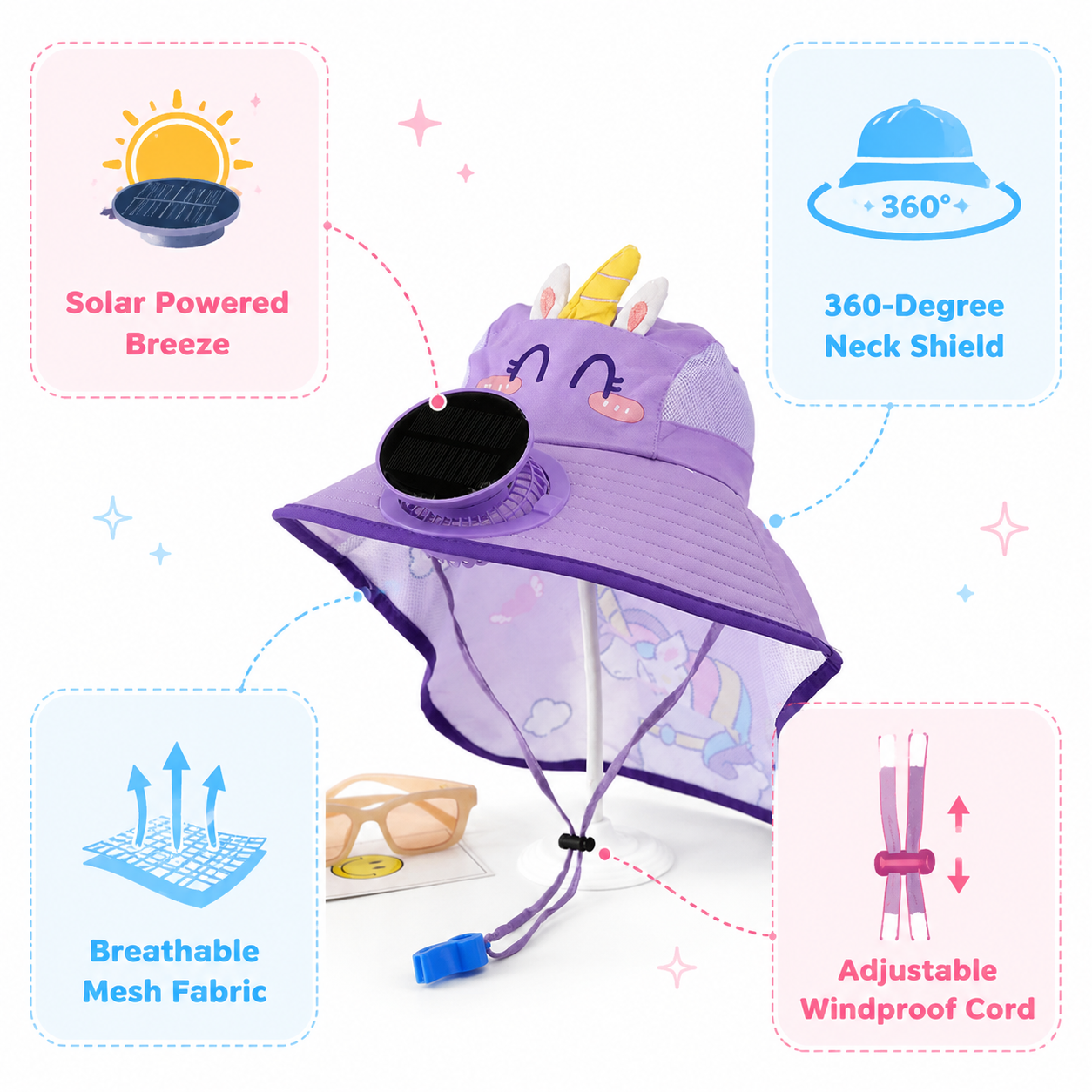 🎉 Holiday Special: Kids Solar &amp; USB Cooling Sun Hat – Only $29.99!