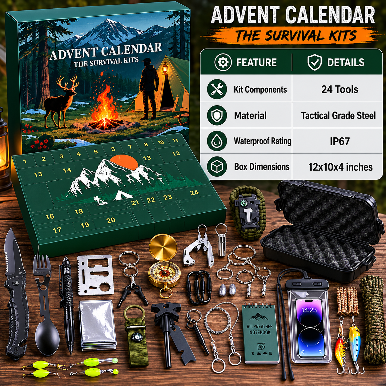 🎣 Father’s Day Special: 24-Day Survival Kit Advent Calendar – Only $59.99!