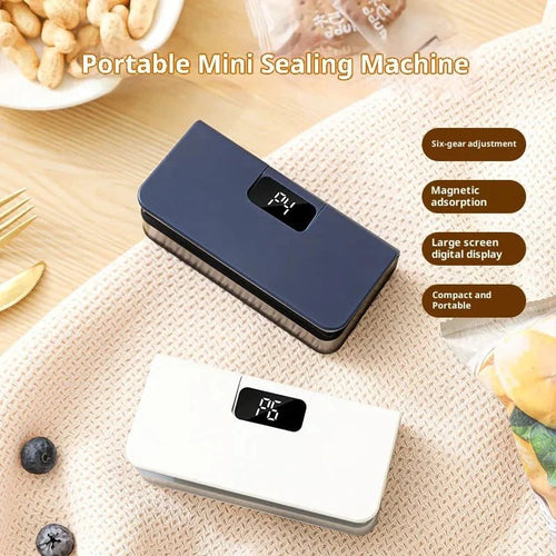 💡Portable mini sealing machine, rechargeable portable bag resealer with 6 adjustable speeds and LED power display