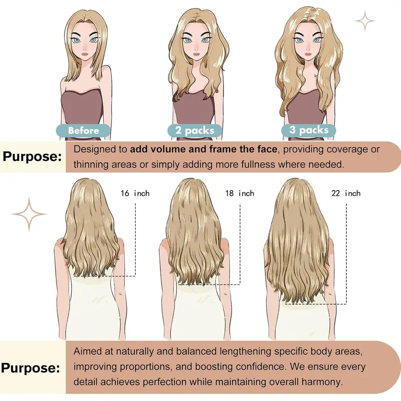 Seamless Clip-in Human Hair Extensions