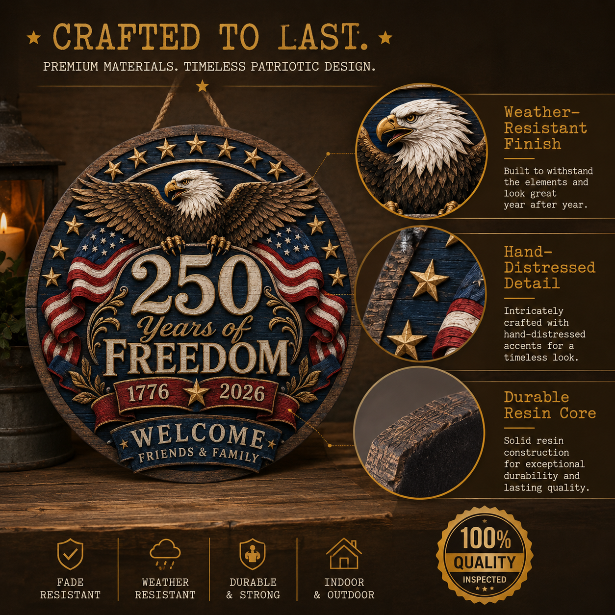 Freedom Eagle 250™ Welcome Sign Celebrating 250 Years of American Freedom (1776-2026)