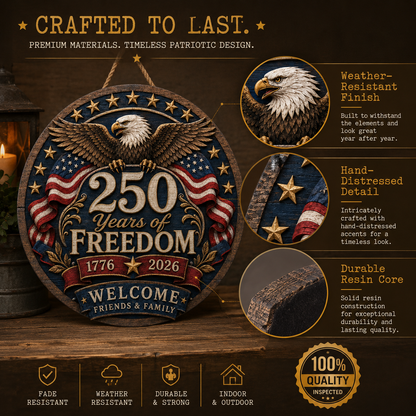 Freedom Eagle 250™ Welcome Sign Celebrating 250 Years of American Freedom (1776-2026)