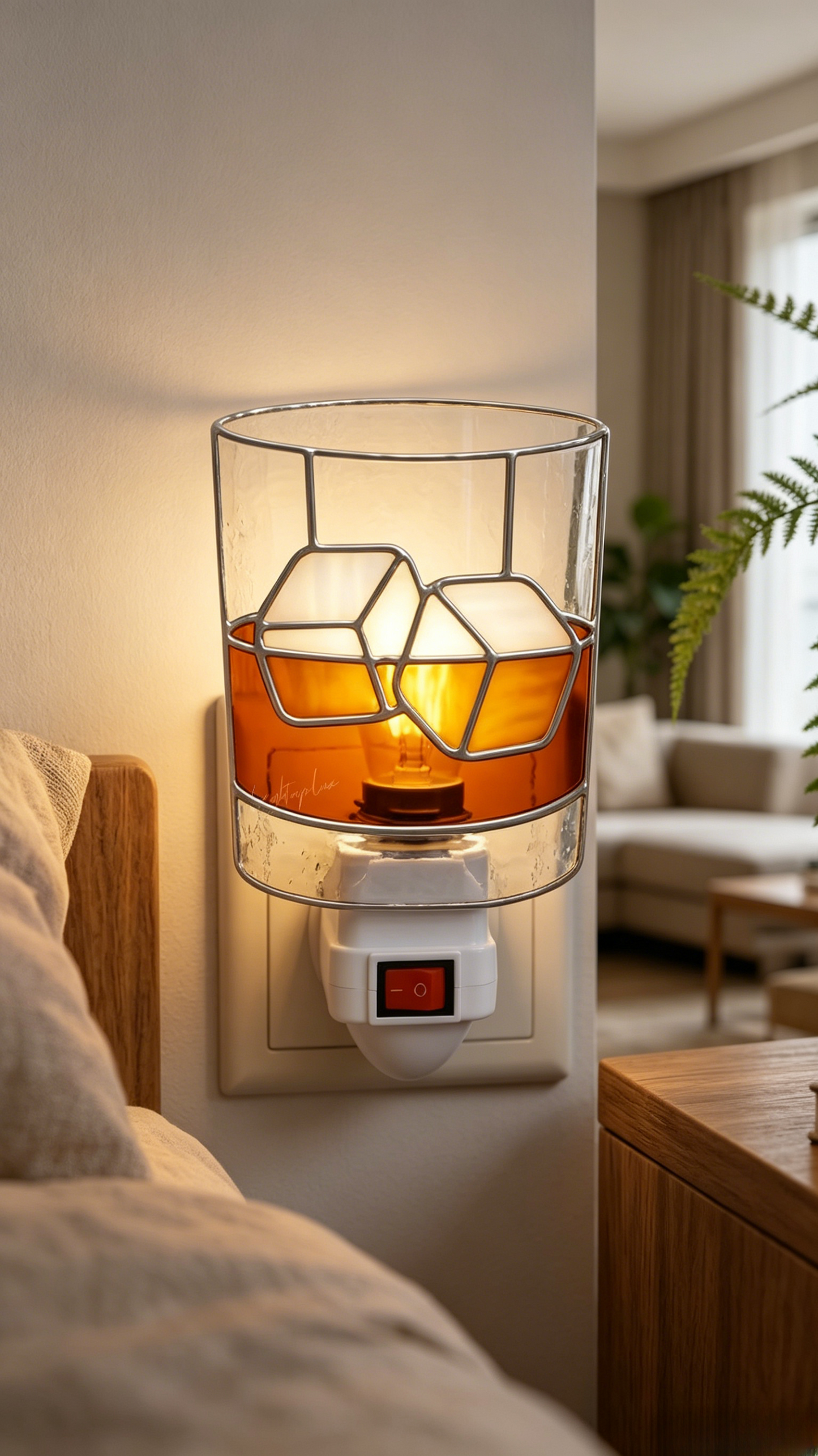 ✨Handmade Acrylic Night Light – Warm & Artistic Wall Plug-In Lamp