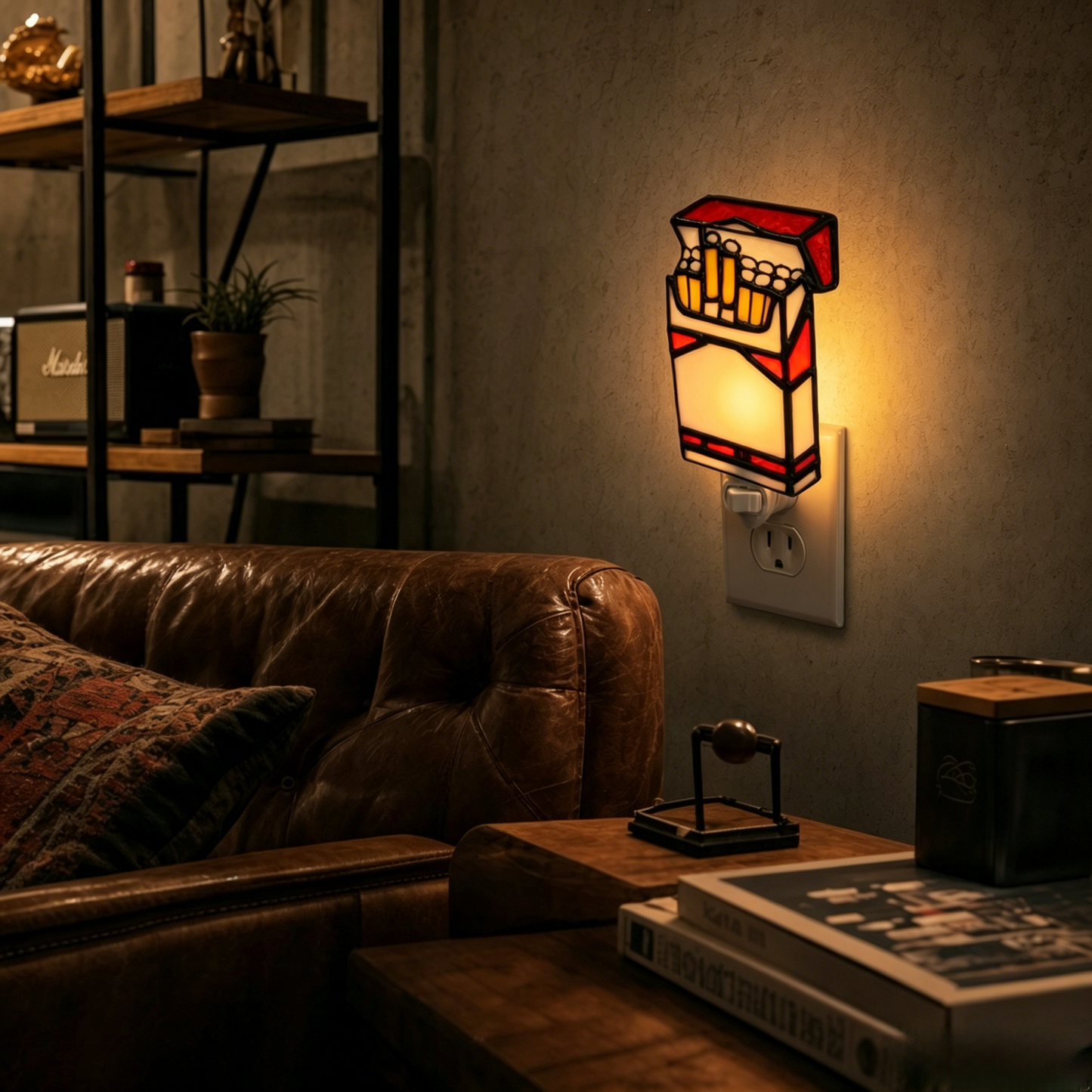 ✨Handmade Acrylic Night Light – Warm & Artistic Wall Plug-In Lamp