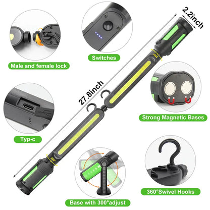 【FathersDayGift】2400LM USB Work Light Bar for Car Repair & Garage Use