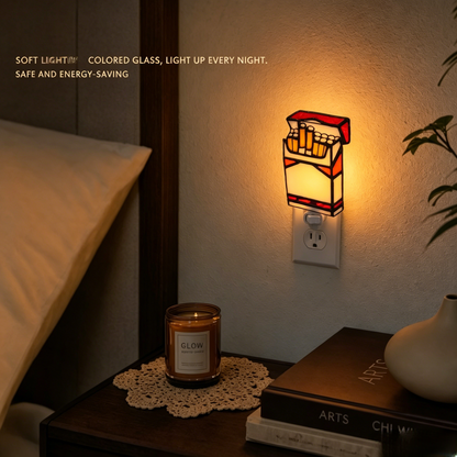 ✨Handmade Acrylic Night Light – Warm & Artistic Wall Plug-In Lamp