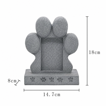 Dog Memorial Stone Pets, Paw Shaped Garden Grave Marker with Photo Slot