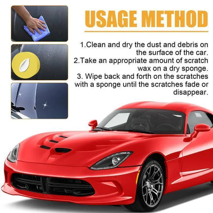 Premium Scratch Repair Wax,  Includes Wipe & Sponge for Vehicles