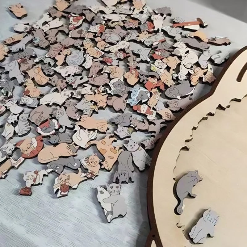 🔥Hot Sale 50% OFF🔥🐈135-piece wooden cat-shaped puzzle🐾