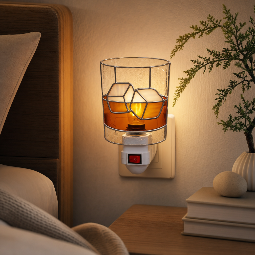 ✨Handmade Acrylic Night Light – Warm & Artistic Wall Plug-In Lamp