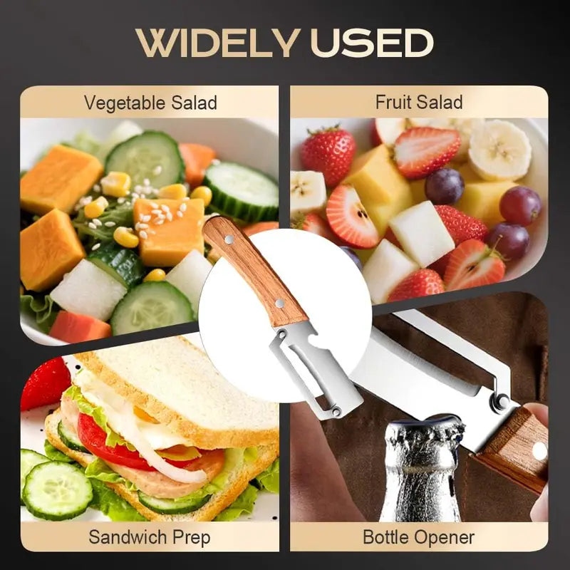 Stainless Peeler , High-Grade Durability, Clean, Precision Peeling + Bottle Opener
