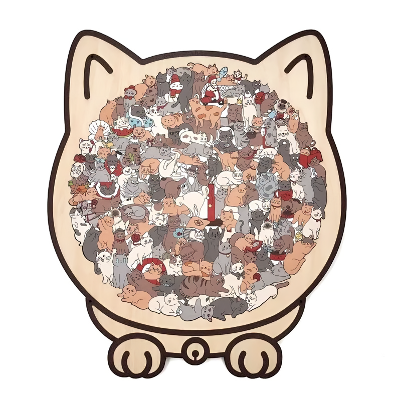 🔥Hot Sale 50% OFF🔥🐈135-piece wooden cat-shaped puzzle🐾
